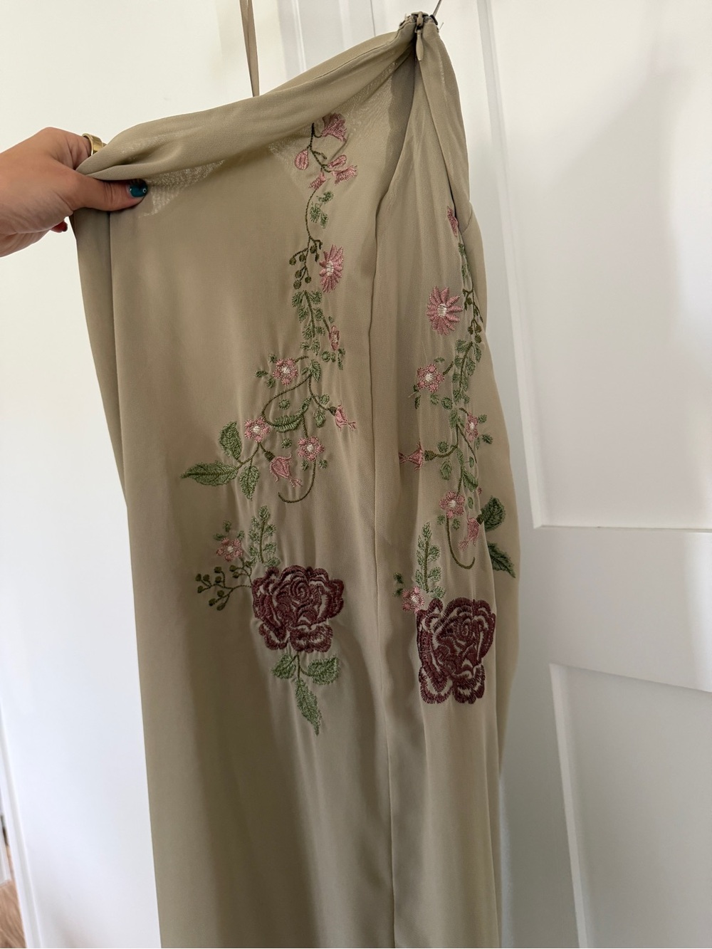House of CB Beige Sheer Set with Western Floral Embroidery - Picture 8 of 15